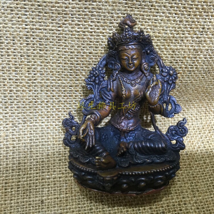 Buddha Buddha Nepal Buddha like pure hand - made bronze as old green mother Buddha statue