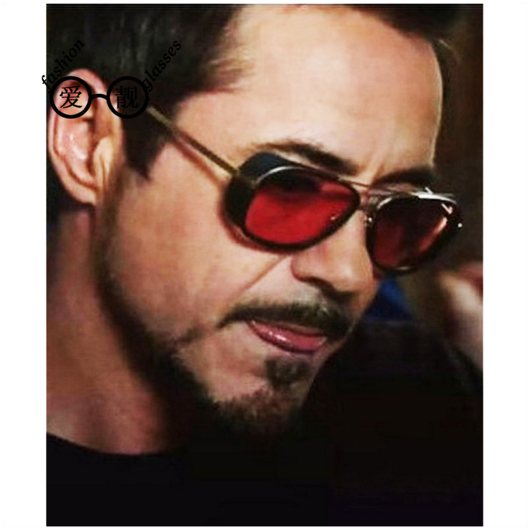 New steel Man double beam sunglasses retro personality Box men wear sunglasses sunglasses