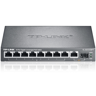 TP-LINK 8-port full gigabit non-network management PoE switch TL-SG1210PT SFP optical port AP Power supply