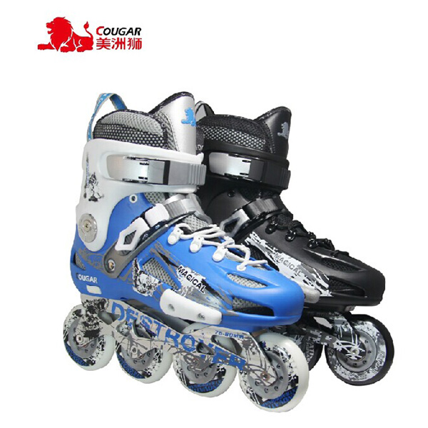 Cougar adult inline roller skates Roller skating flat shoes Men's and women's adult casual skating skates single row