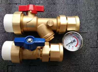 Straight PPR32 inner wire filter ball valve water separator master valve floor heating valve floor heater pipe Inlet and return water switch brass