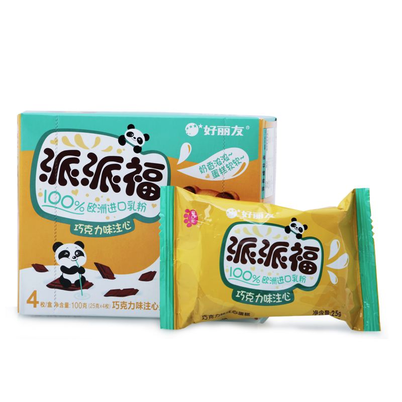 【天猫超市】好丽友 熊猫派派福 巧克力味注心蛋糕 4枚/盒