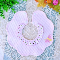 10-pack newborn baby large octagonal cotton round bib baby 360 degree rotating snap mouth water towel waterproof