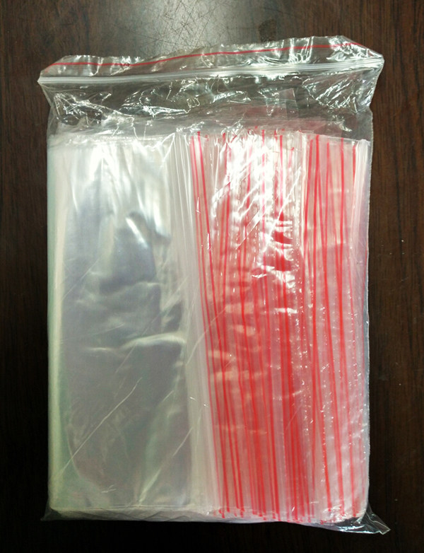 Self-sealed bag 35*45CM double side 6 wire Sealing bag Clip bag Transparent bag 100 bags