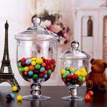  European-style transparent glass candy jar with lid Glass storage jar Soft-packed glass bottle decoration Wedding dessert decoration 6