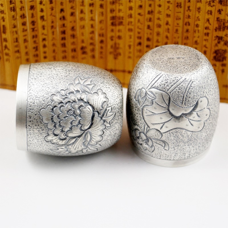 999 sterling silver wine set, wine bottle, silver wine glass, white wine cup, pure silver tea set, silver tea cup, kung fu tea cup