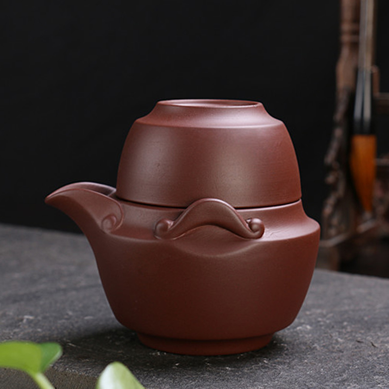 Yixing purple sand kung fu tea cups to crack a cup a cup of travel office cup teapot teacup suit the teapot