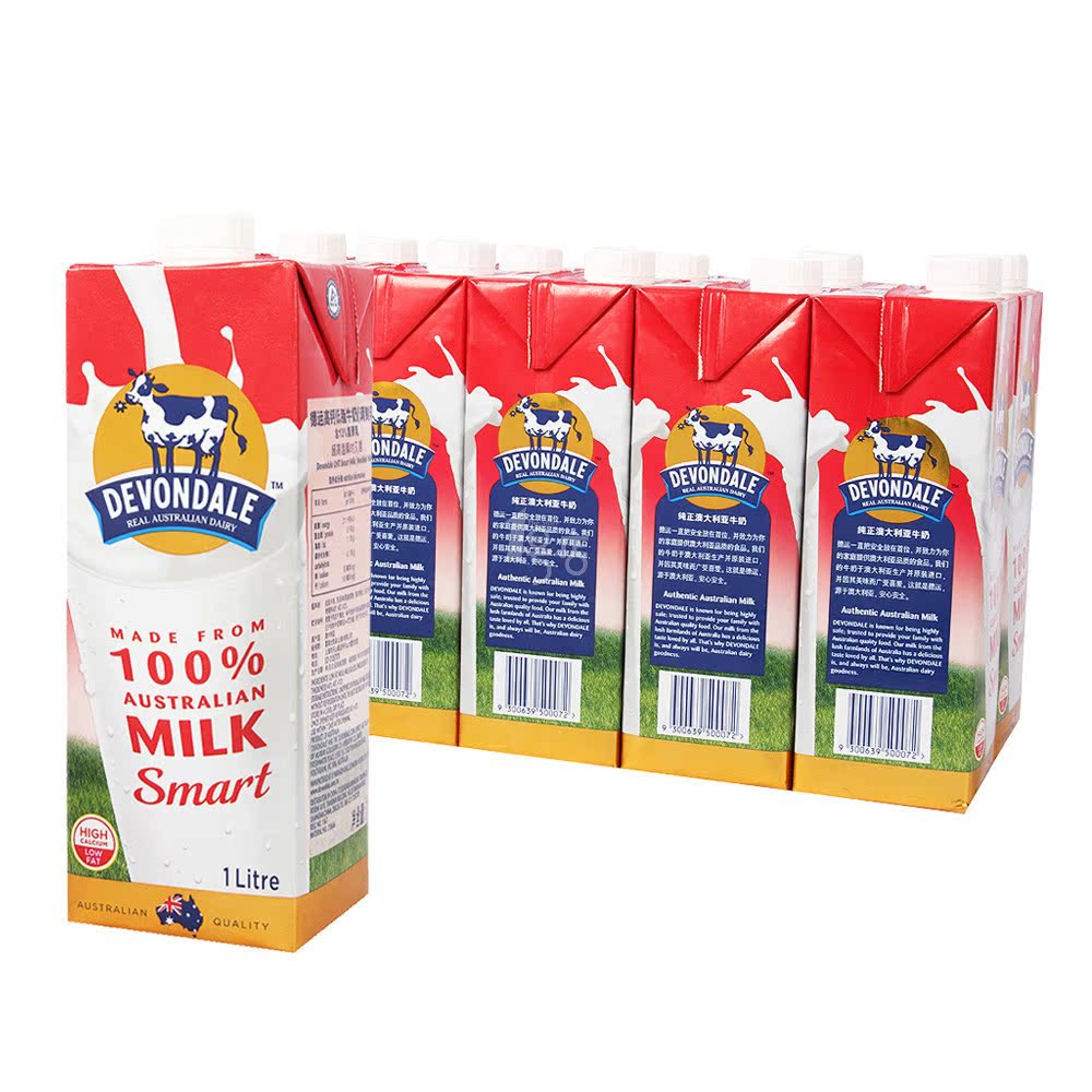 Devondale德运 高钙低脂牛奶 1L*10 调制乳