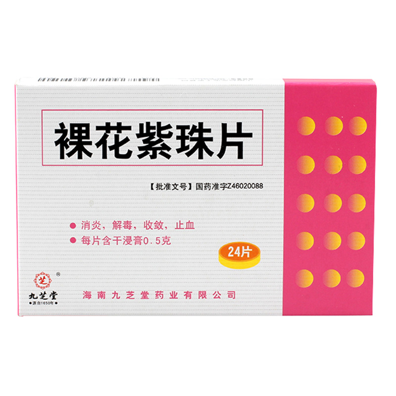 九芝堂 裸花紫珠片 0.5g*24片/盒