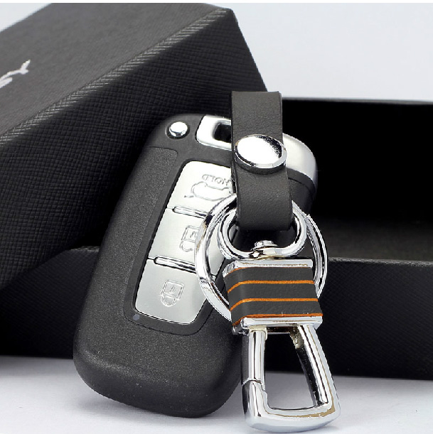 适用于档汽车钥匙扣真皮车用钥匙链 腰挂钥匙圈 男士大众路虎现代