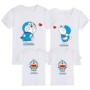 Mùa hè mẫu giáo cha mẹ-con xanh béo cotton đôi áo thun ngắn tay máy mèo áo gia đình ba lớp dịch vụ áo đồng phục gia đình đi biển
