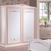 Princess room childrens wardrobe sliding door European cartoon wardrobe large wardrobe custom double door bedroom storage cabinet
