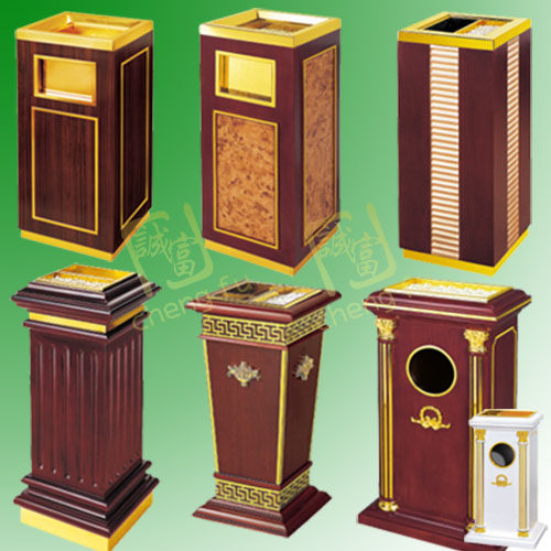 Eurostyle Hotel Bins Fashion Creative Day Style Wood Ash Bucket KTV Lobby Guesthouse Elevator Trash Can 