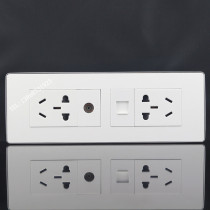 Silver edge large version 118 power supply with computer TV switch socket panel five holes with network TV cable TV