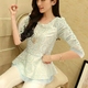 Mùa xuân 2017 hè mới của phụ nữ ga châu Âu ngắn tay áo organza voan váy đầm xòe ren hàng đầu - Áo sơ mi chiffon ren mẫu áo voan cộc tay đẹp Áo sơ mi chiffon ren