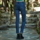 Thời trang đỏ của phụ nữ Anh nối trắng co giãn mỏng nhung quần jeans mỏng quần dài - Quần jean quần jean rách hàn quốc Quần jean