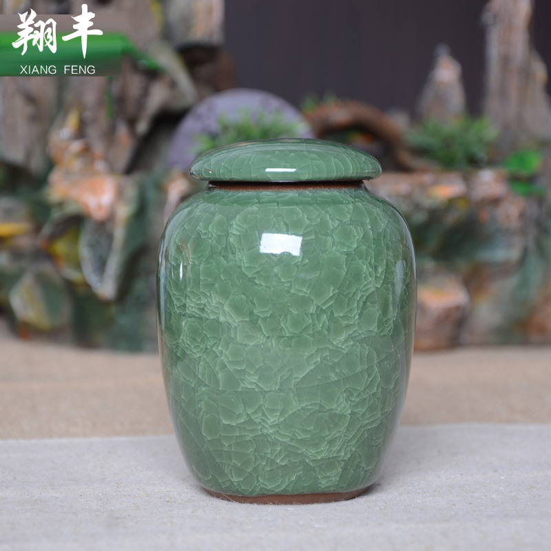 Xiang feng ice crack sealing large bucket of pu - erh tea caddy fixings ceramics