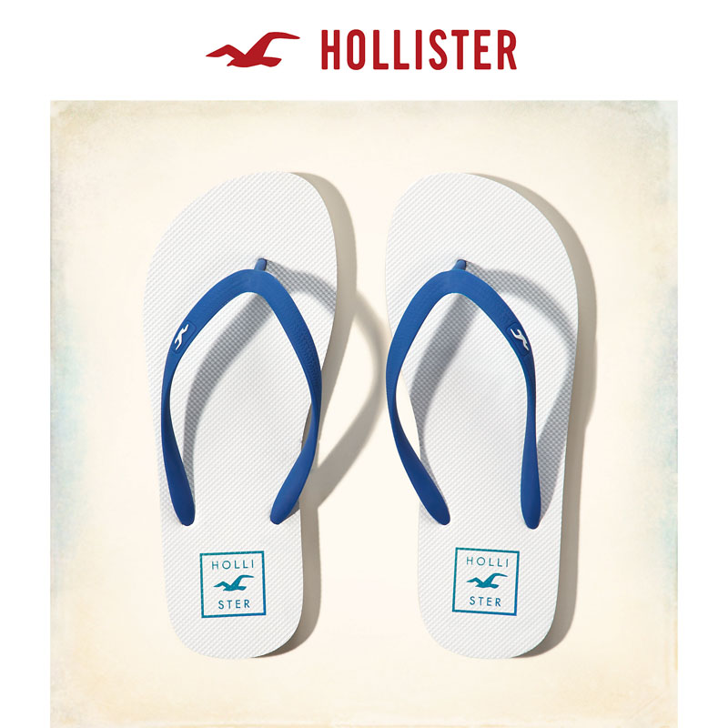 Hollister 合成橡胶标识图样人字拖鞋 男 114465