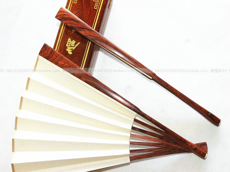Gift fan boutique 9-inch full-core Brazilian huanghuali rice paper folding fan Suzhou workmanship folding fan