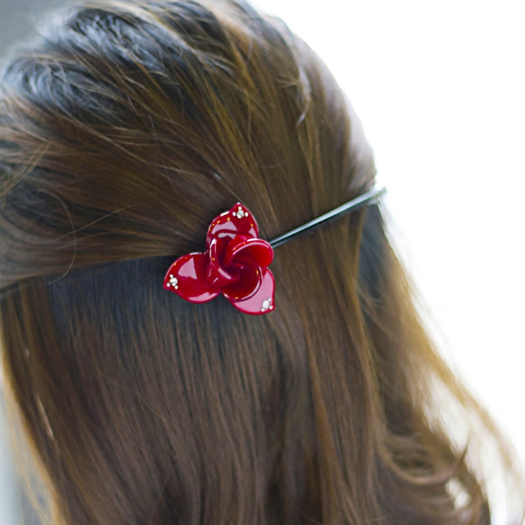 South Korea imported hair accessories GRAIN de BEAUTE AZNAVOUR flower diamond horizontal clip AZ hairpin ponytail clip