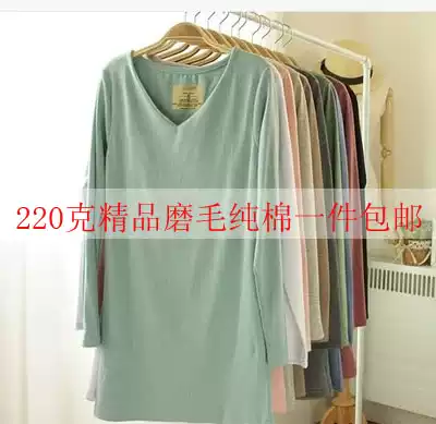 Spring and Autumn New Fashion Joker Cotton Women's Long Sleeve T-shirt Long Butter Grinding V-neck base shirt Women