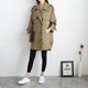 2023 spring new women's clothing Korean style loose casual mid-length double-breasted windbreaker women's coat coat spring and autumn tide