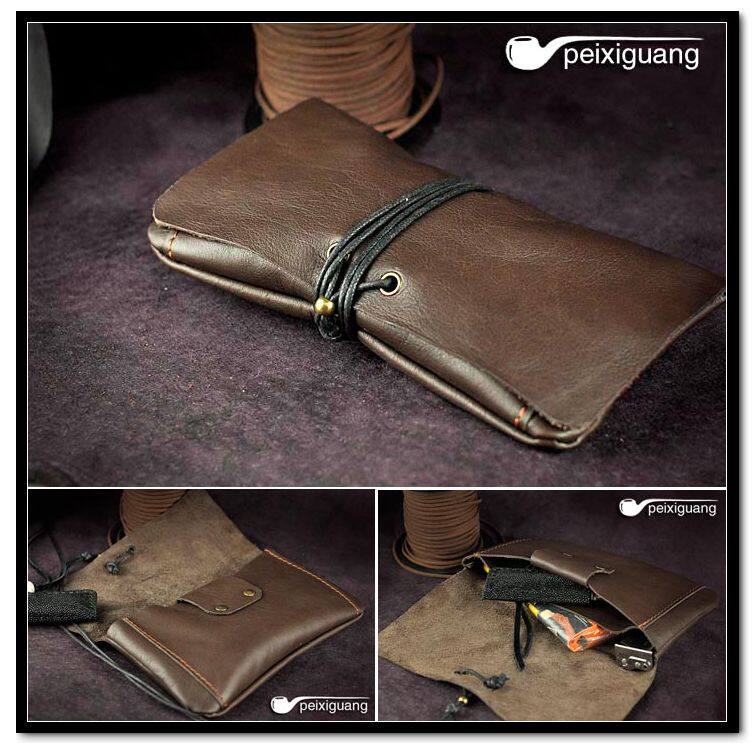 Handmade skin handbag cow cigarette rope hand-packed retrograde portable light surface peixiguang