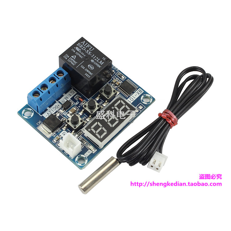 WX-101W DC 12V Temperature Control Board Temperature Control Switch High Precision Micro Digital Display Thermostat with Monitor