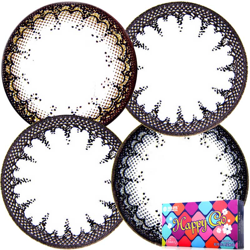 海昌happy go 自然美瞳近视隐形眼镜月抛混血大直径1片装包邮dy