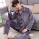 Bộ đồ ngủ nam mùa đông dày flannel phù hợp với tay dài mùa xuân và mùa thu san hô lông cừu XL cha trung niên phục vụ nhà pijama nam trung niên Bộ Pajama