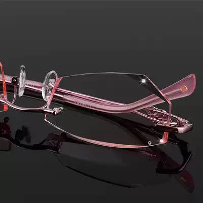 Korean trimmed glasses Diamond women's high-end trimming myopia frame rimless Diamond trimming glasses finished