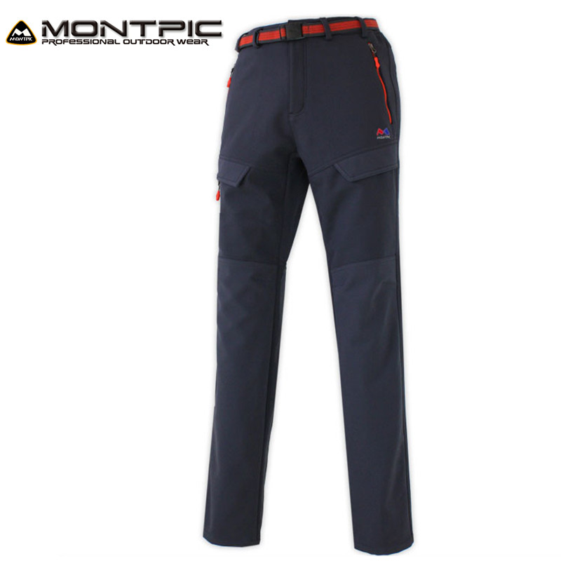 Original Montpic mountain shadow stretch fleece thickened soft shell pants outdoor sports hiking pants
