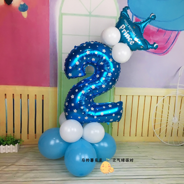 Balloon Digital Birthday Column Decoration Child Baby Birthday