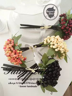 Mori hand-made flower head small Berry Blueberry Mulberry simulation bouquet photography props fruit fruit Bean