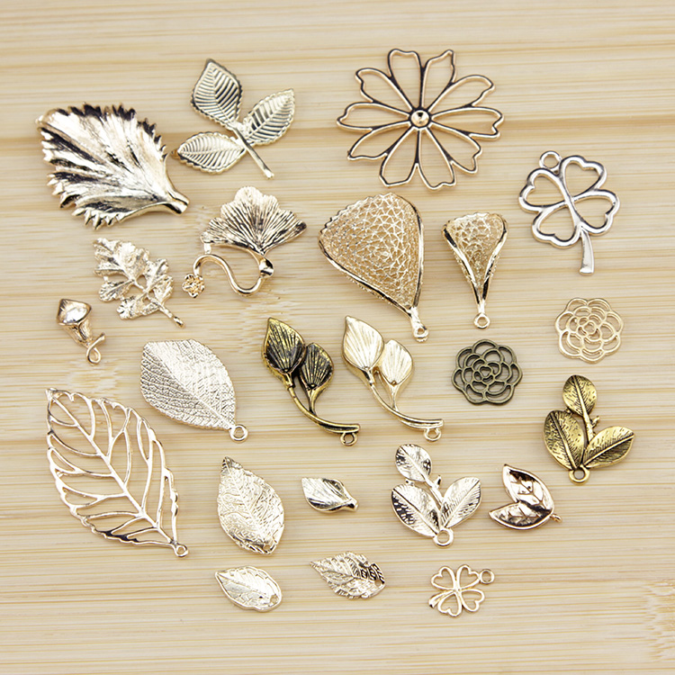 KC Golden Leaf alloy patch bow hair accessories material accessories DIY handmade hairclip decorative accessories