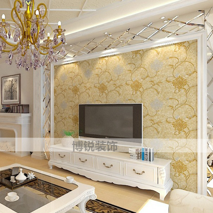 Mediterranean European style plaster lines TV background wall border decoration TV wall arch frame plaster line 9