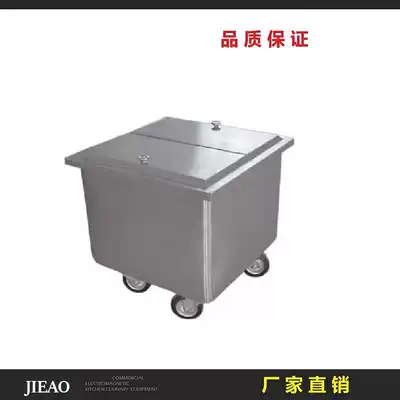201 Stainless steel flour truck with casters and steering canteen Sugar powder truck Flour bucket rice noodle storage truck with lid