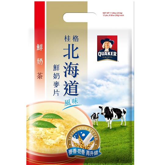 桂格 北海道鲜奶茶麦片(26gx12包)QUAKER台湾官网直邮进口