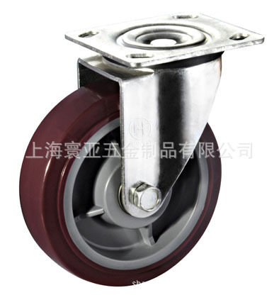 Wheels Shiny Castors Medium Wheels Heavy-duty Wheels Plastic Core Polyurethane Universal Wheels Eurostyle Bracket 6 Inch Factory Direct