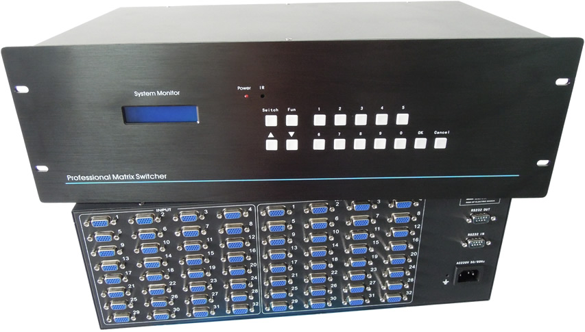 Coritocratic VGA matrix 32 into 8 out 8 in 32 out of matrix server Optional flat phone APP 