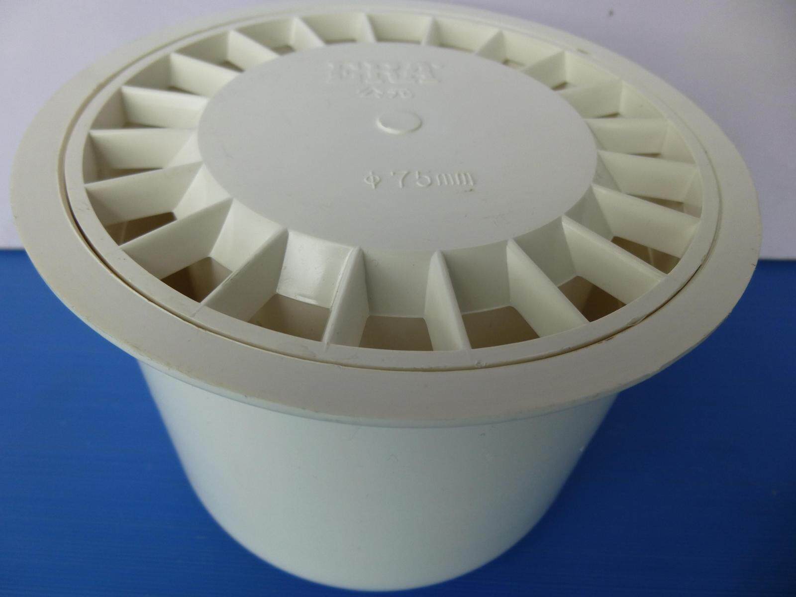 CE card PVC round large floor drain diameter 145mm height 10cm deep water seal deodorant 75 drain pipe