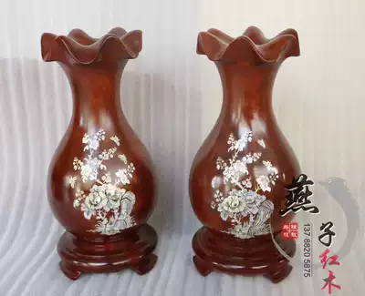 Vietnam Mahogany Craft Gift decoration Rosewood inlaid shell vase Chinese style classical Vase ornaments mahogany home decoration