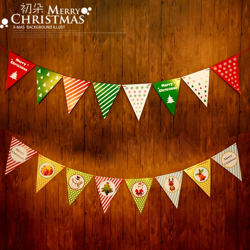 Рождественское украшение рождественское треугольное флаг, баннер, баннер, рождественская вечеринка на вечеринке