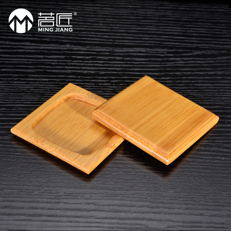 Tea drinking artisan bamboo cup cushion square tea track zero-fit tea tray accessories Tea tray accessories Small number of tea cups Trust