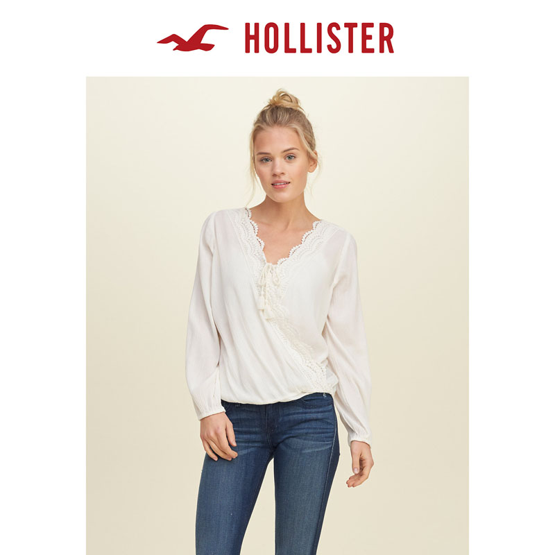Hollister 2016春装新款正面裹身田园风上装 女 115367