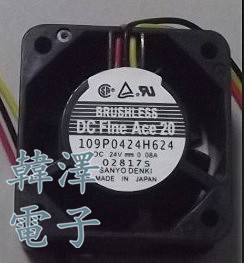 New spot 109P0424H624 0 24V 08A Sanyo SANYO 40 * 40 * 20MM axial fans