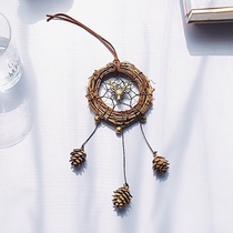 One drawer original vintage Rattan ring Pinecone dream catcher pendant diy handmade material pack holiday gift