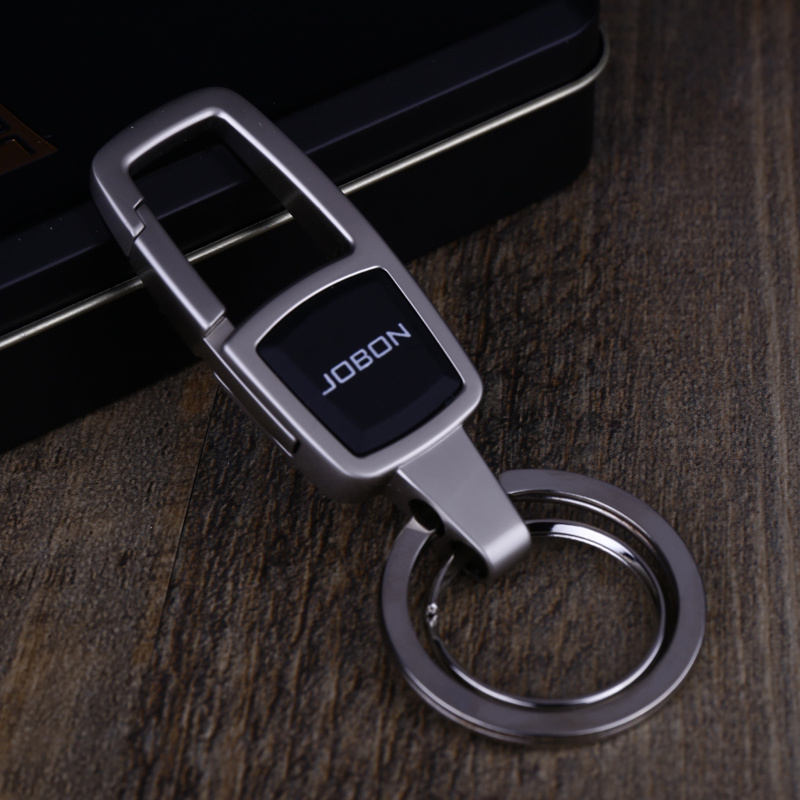 Mid-State car key buckle men's waist hanging high-end genuine leather lock spoon key chain creative gift