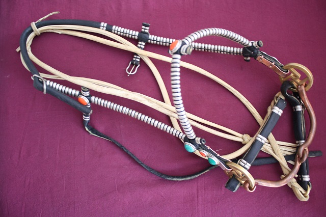Handmade white copper horse chew New shepherd's traditional harness