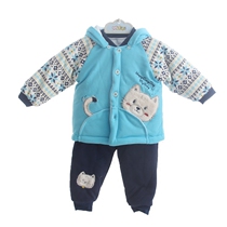 Walibi winter childrens cotton coat Cotton clothing Male baby coat Childrens winter thickened boy coat suit quilted jacket
